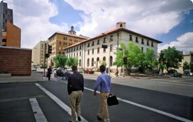 People walking through downtown Albuquerque